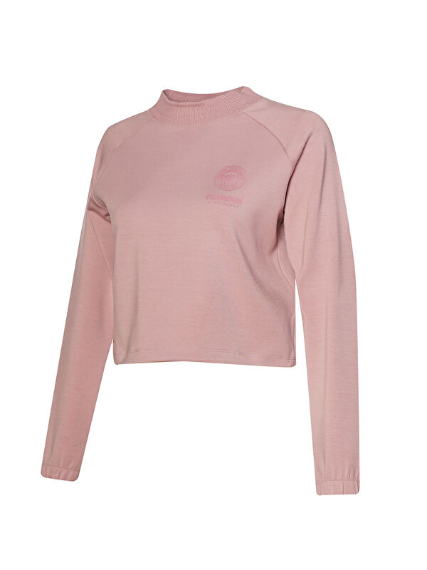 Hummel Felez Kadın Mor Bisiklet Yaka Sweatshirt