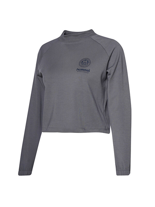 Hummel Felez Kadın Mavi Dik Yaka Sweatshirt
