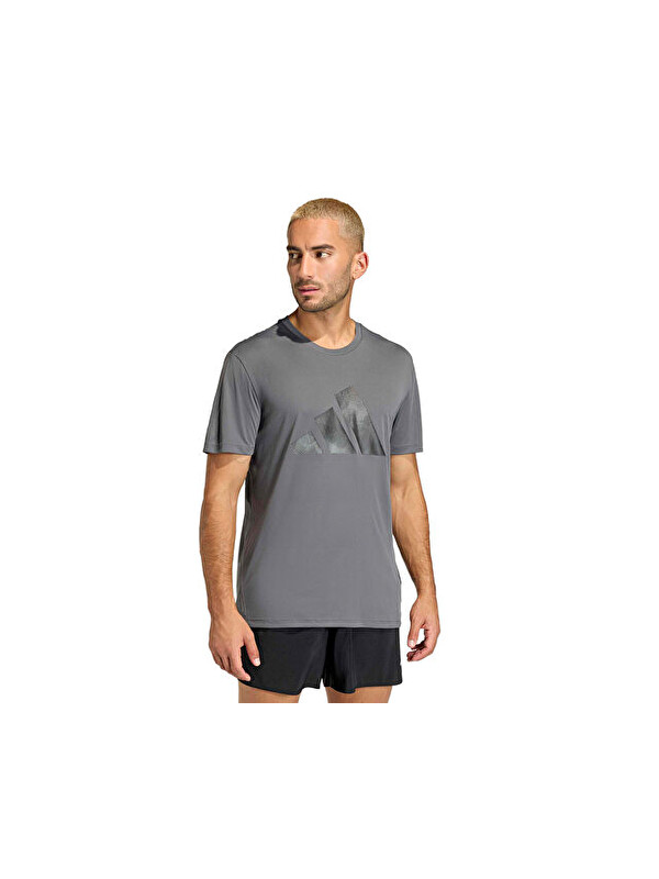 Adidas Run Ess Bl T M Erkek Koşu Tişörtü KC4275 Gri