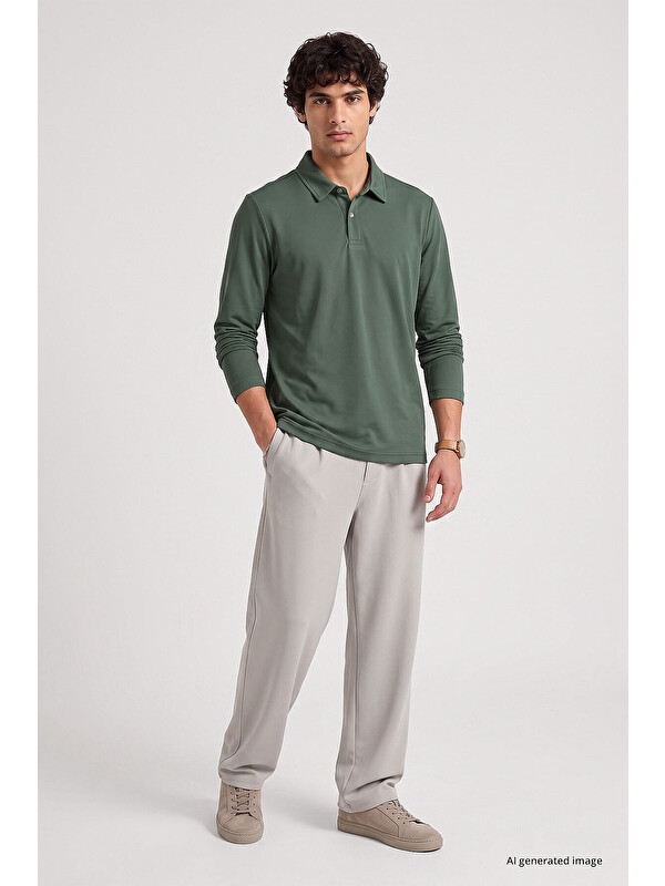 Tommylife Açık Yeşil Rahat Form Basic Erkek Polo Yaka T-Shirt - 88512