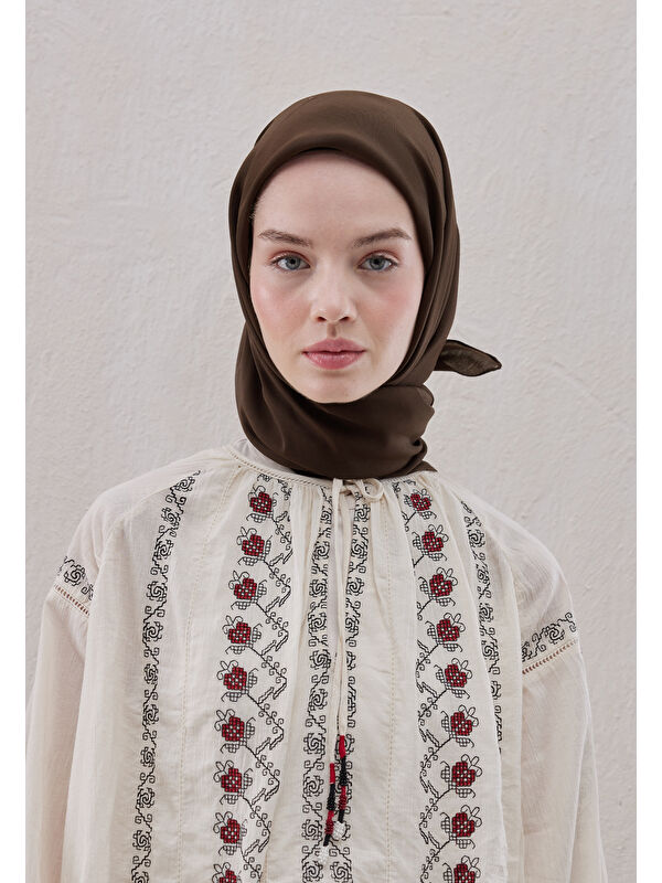 Fresh Scarfs Pamuk İpek Eşarp Acı Kahve