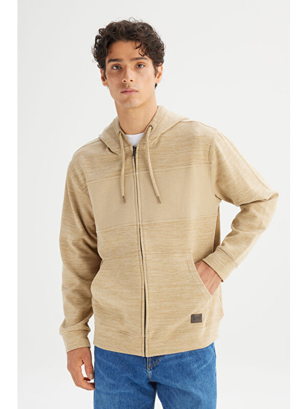 Lee Regular Fit Kapüşonlu Cepli İçi Polarlı Erkek Fermuarlı Sweatshirt Hırka