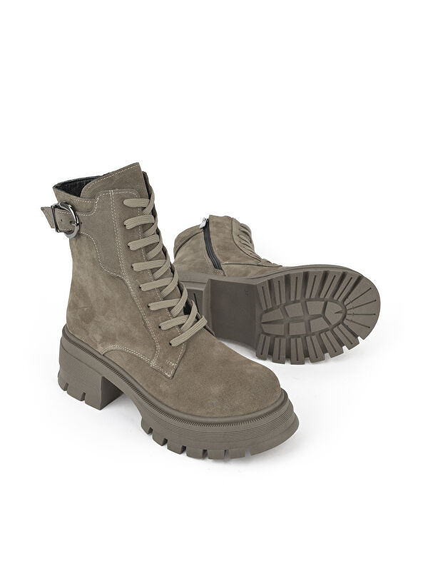 Kadın Hakiki Deri Bot 153359Z6162 Vizon - Görsel 3