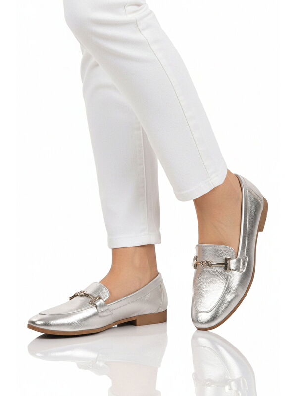 Ayakmod Gri Ayakmod Hafif Esnek Kadın Babet Ayakkabı 572478 Z