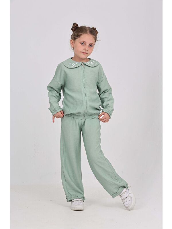 Toontoykids Kız Çocuk Yaka Nakışlı Eşofman Takım