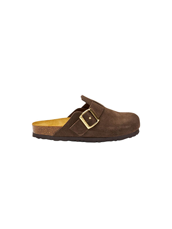 Frau Kadın Terlik 17D5 VELOUR-S T.Moro (Dark Brown)