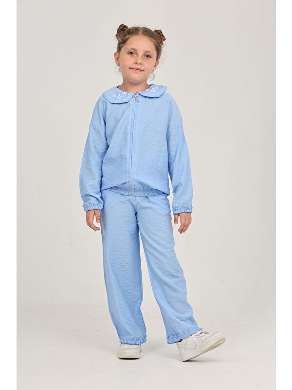 Toontoykids Kız Çocuk Yaka Nakışlı Eşofman Takım