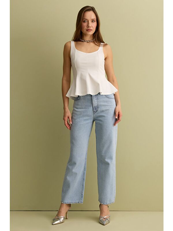 Fullamoda Taşlı Yüksek Bel Jean