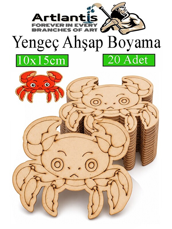 Artlantis Ahşap Boyama Deniz Canlıları 20 Adet 10x15cm Boyama Figürü Etkinlik Çoçuk Gelişim Motor Beceri Kreş