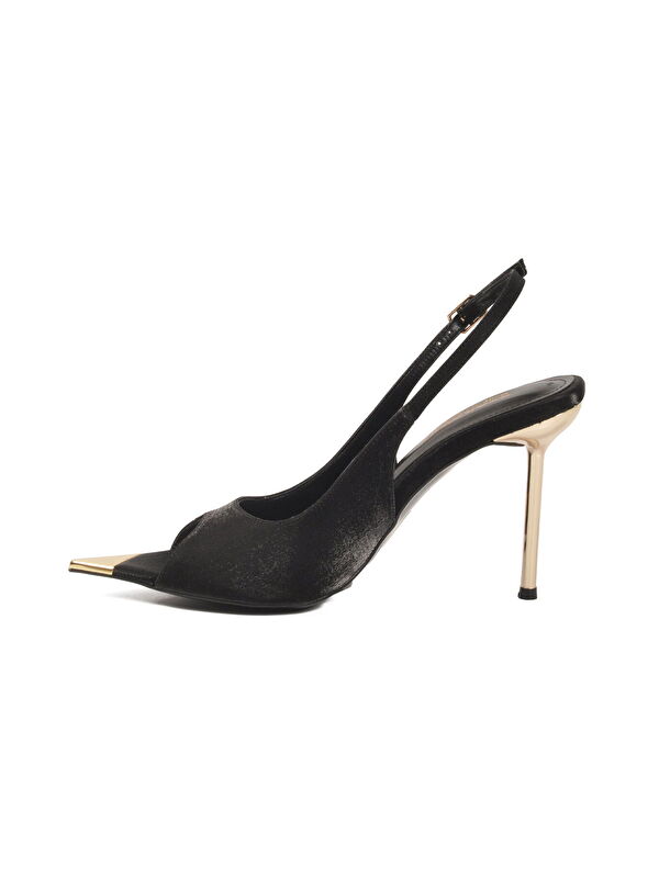 Ayakmod Siyah Ayakmod Saten Ince Uzun Topuklu Kadın Abiye Ayakkabı 618512 Z