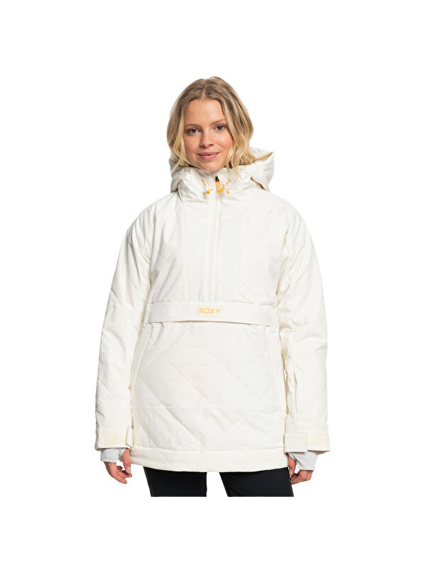 Roxy Radiant Lines Overhead Kadın Beyaz Snowboard Ceketi