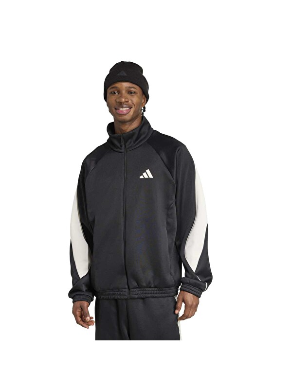 Adidas Stadium Siyah Dik Yaka Erkek Fermuarlı Sweatshirt Hırka