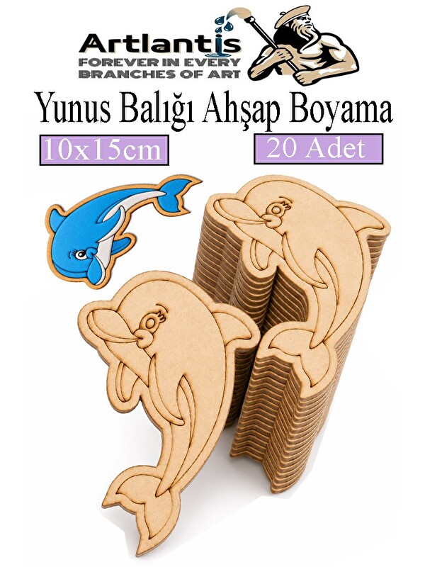 Artlantis Ahşap Boyama Deniz Canlıları 20 Adet 10x15cm Boyama Figürü Etkinlik Çoçuk Gelişim Motor Beceri Kreş