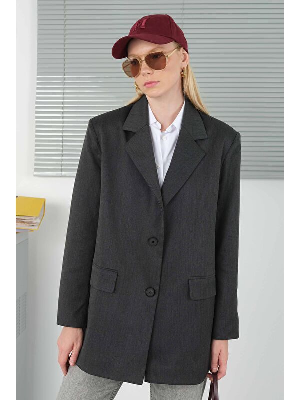HE-QA Klasik Blazer Ceket Antrasit