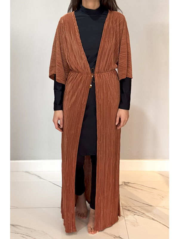 Remsa Mayo Piliseli Kimono Pareo Kaftan Bağlanabilir RPK004 Kahve