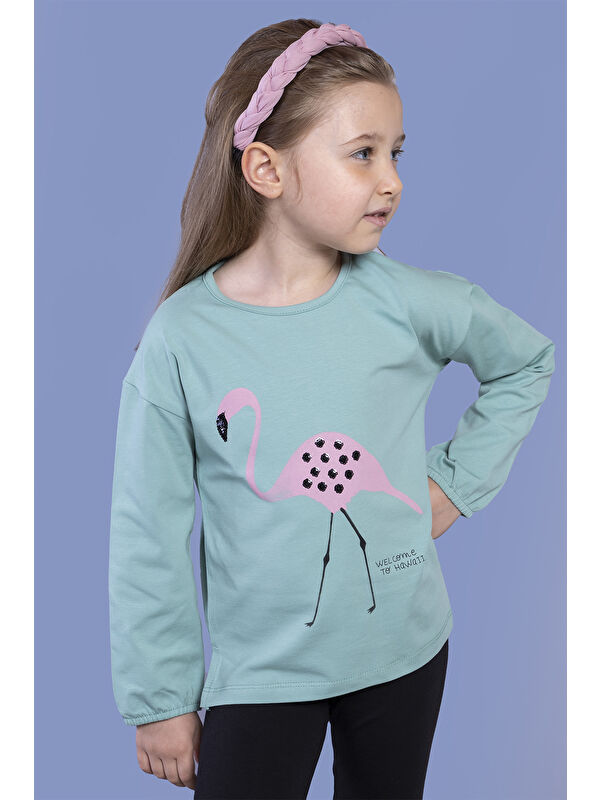 Toontoykids Kız Çocuk Flamingo Baskılı Tişört
