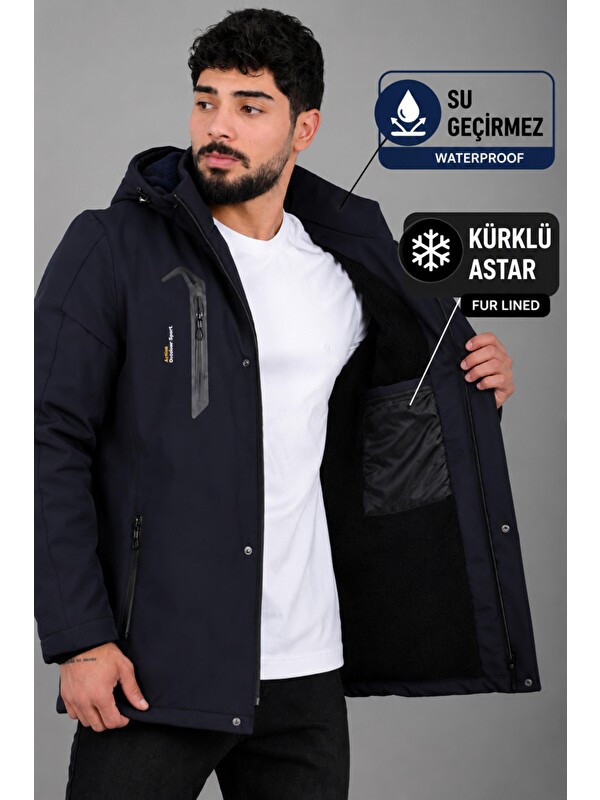 Stilkombin Su ve Rüzgar Geçirmez Outdoor Softshell Kışlık Mont PLDP 3014_50510