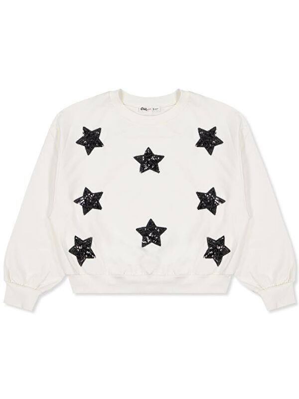 Civil Girls Yıldızlar Nakışlı 10-13 Yaş Sweatshirt