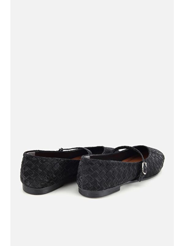 Yaya By Hotiç Siyah Yaya By Hotiç Yaya By Kadın Örgü Detaylı Günlük Düz Tabanlı Babet