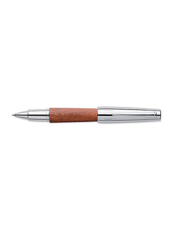 Faber-Castell E-Motion Pearwood,Krom Roller,Armut ağacı gövde,Parlak krom kaplama, Roller ucu,Hediye Kutulu