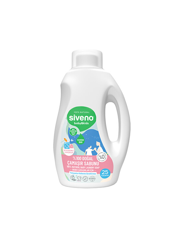Siveno %100 Doğal Bebek Çamaşır Sabunu Kendinden Yumuşatıcılı Bitkisel Deterjan Konsantre Vegan 750 ml