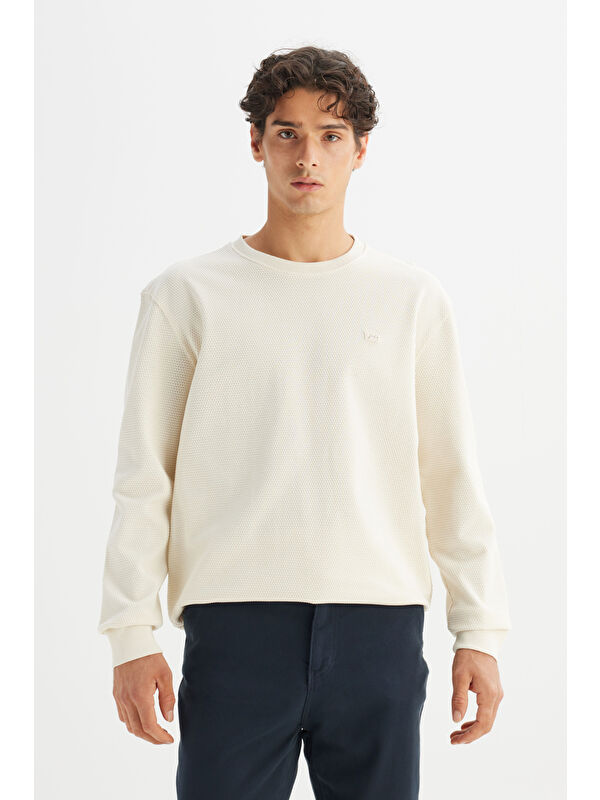 Lee %100 Pamuk Regular Fit Bisiklet Yaka Patch Logo Siyah Sweatshirt