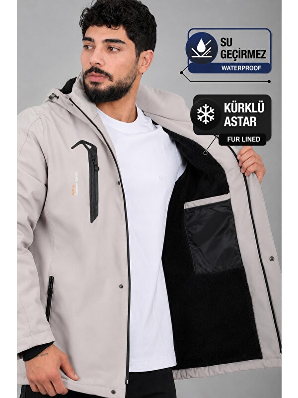Stilkombin Su ve Rüzgar Geçirmez Outdoor Softshell Kışlık Mont PLDP 3014_50510