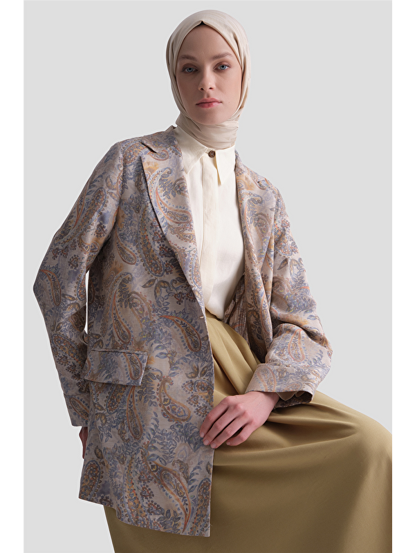 ARMİNE Pileli Viskon Etek Camel