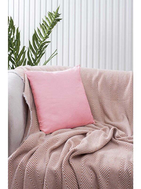 Asdiva Panoroma Süet Dokulu Düz Punch (Panç) İçin Uygun Pastel Pembe 30x50 Dekoratif Kırlent Kılıfı