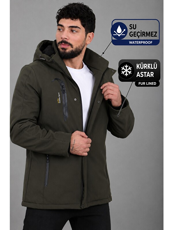 Stilkombin Su ve Rüzgar Geçirmez Outdoor Softshell Kışlık Mont PLDP 3014_50510