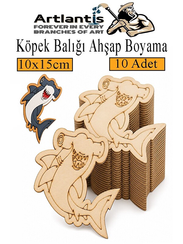 Artlantis Ahşap Boyama Deniz Canlıları 10 Adet 10x15cm Boyama Figürü Etkinlik Çoçuk Gelişim Motor Beceri Kreş