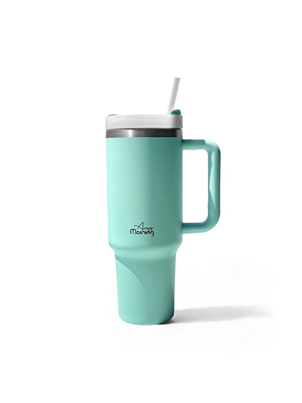 Any Morning Vaha 1200 ml Çelik Termos, Su Yeşili & BiggDesign Cats Elektrikli Sıcak Su Torbası Seti