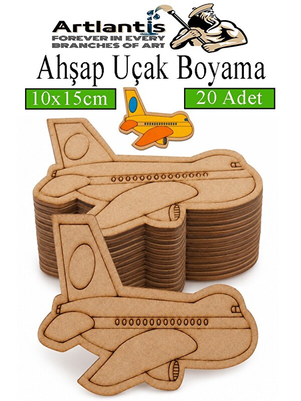 Artlantis Ahşap Boyama Araçlar 20 Adet 10x15cm Taşıtlar Boyama Figürü Etkinlik Çoçuk Gelişim Motor Beceri
