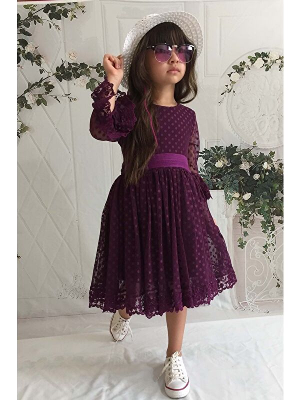 Mnk Baby & Kids Krem Şapkalı Dantelli Kız Çocuk Elbise