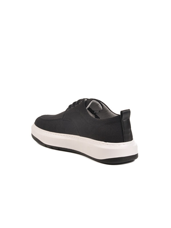 Siyah Beyaz Keten Hafif Erkek Casual Ayakkabı 486 M - Görsel 5