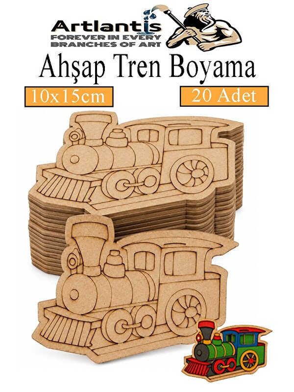 Artlantis Ahşap Boyama Araçlar 20 Adet 10x15cm Taşıtlar Boyama Figürü Etkinlik Çoçuk Gelişim Motor Beceri