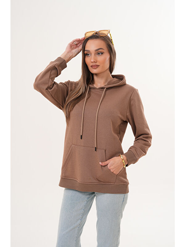 MİSS DÜNYA LİSSA Unisex %100 Pamuk Basic Premium Kapüşonlu Sweatshirt
