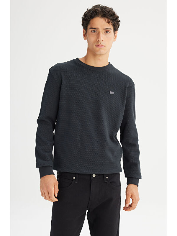 Lee %100 Pamuk Regular Fit Bisiklet Yaka Logo Detaylı Sweatshirt