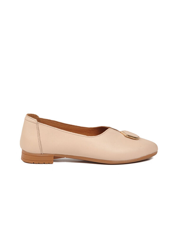 Ayakmod Bej Ayakmod Hakiki Deri Kadın Casual Ayakkabı 618 Z