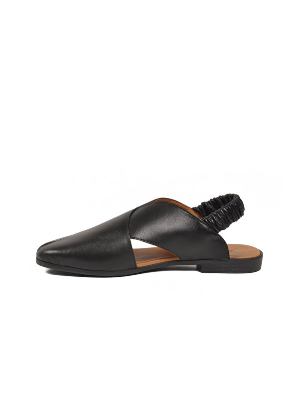 Ayakmod Siyah Ayakmod Hakiki Deri Kadın Sandalet 604 Z