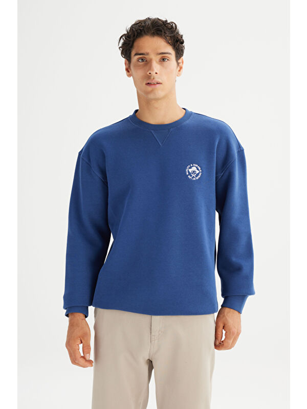 Lee Pamuklu İçi Polarlı Regular Fit Logo Detaylı Sweatshirt