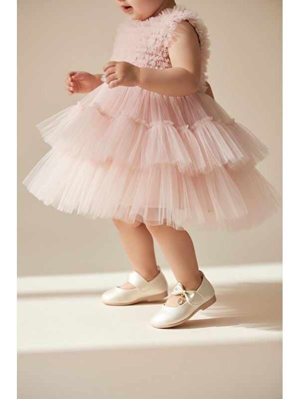 Gorkem Bebe Ayakkabi Beyaz Gorkem Bebe Ayakkabi Taşlı Kız Çocuk Babet