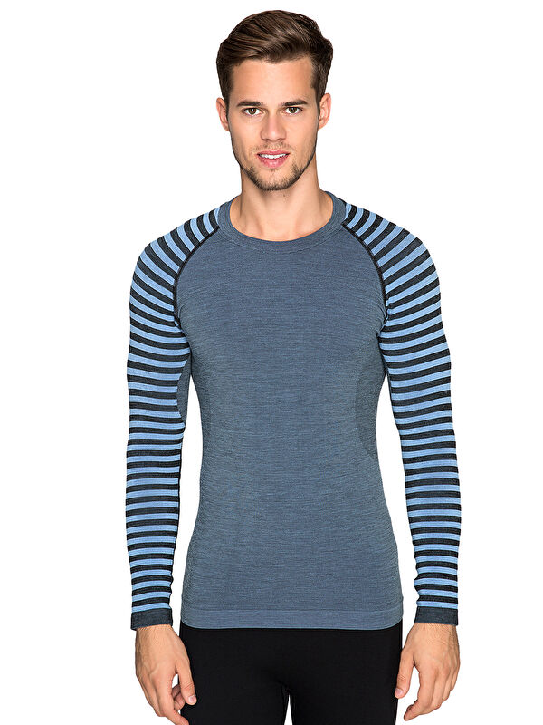 THERMOFORM Ultimate Merıno Erkek Seamless Termal Sweatshirt MAVİ