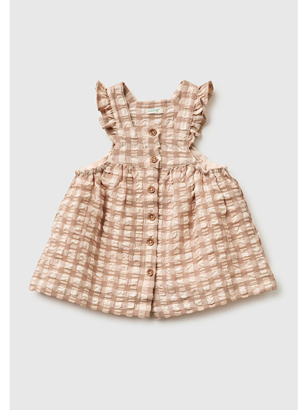 United Colors Of Benetton Bebek Fırfırlı Askılı Nakışlı Muslin Elbise