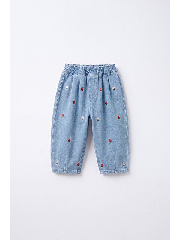 Magu Kız Çocuk Mavi Denim Pantolon