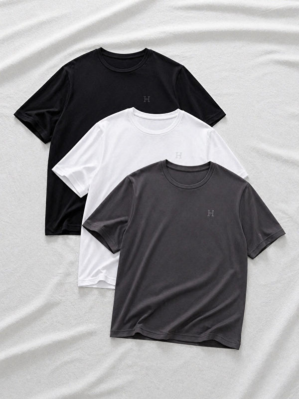 Comstar 3 Adet Erkek Yazlık Baskılı Slim Fit Kısa Kollu Tişört