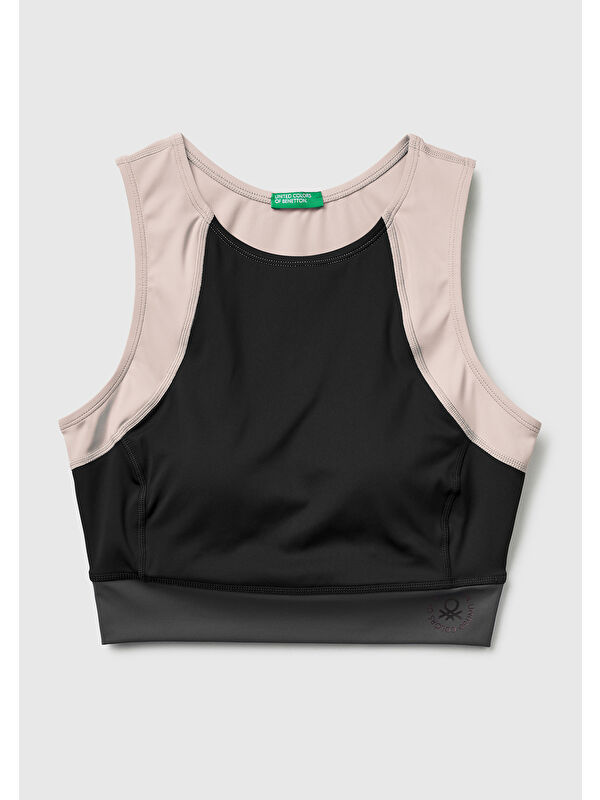 United Colors Of Benetton Kadın Siyah Çok Renkli Crop Atlet