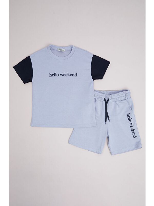 Fullamoda Hello Weekend Baskılı Garnili Erkek Çocuk 2 Li Takım