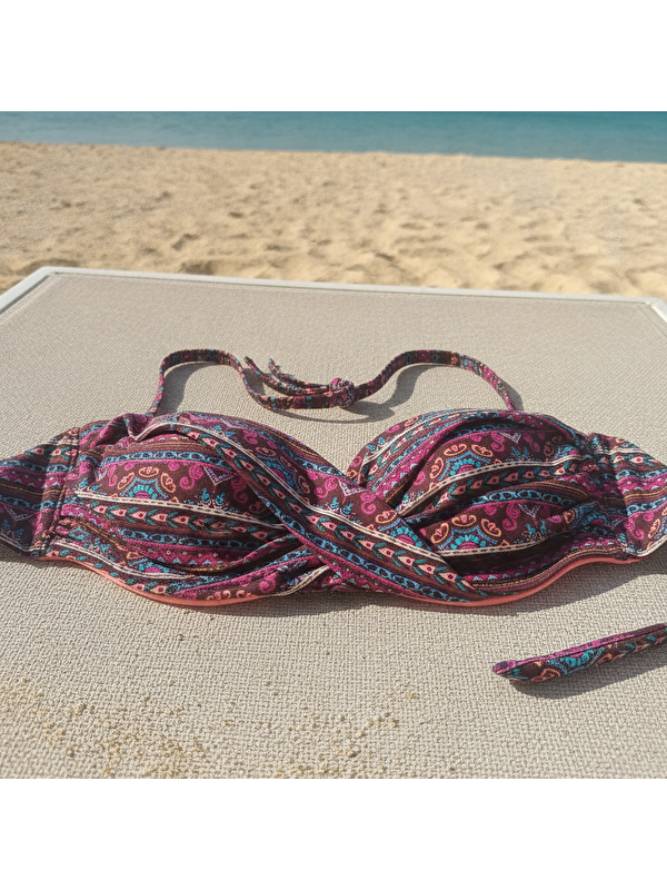 Bonbon Kadın Plaj Giyim Desenli Bikini Üst Bb2571