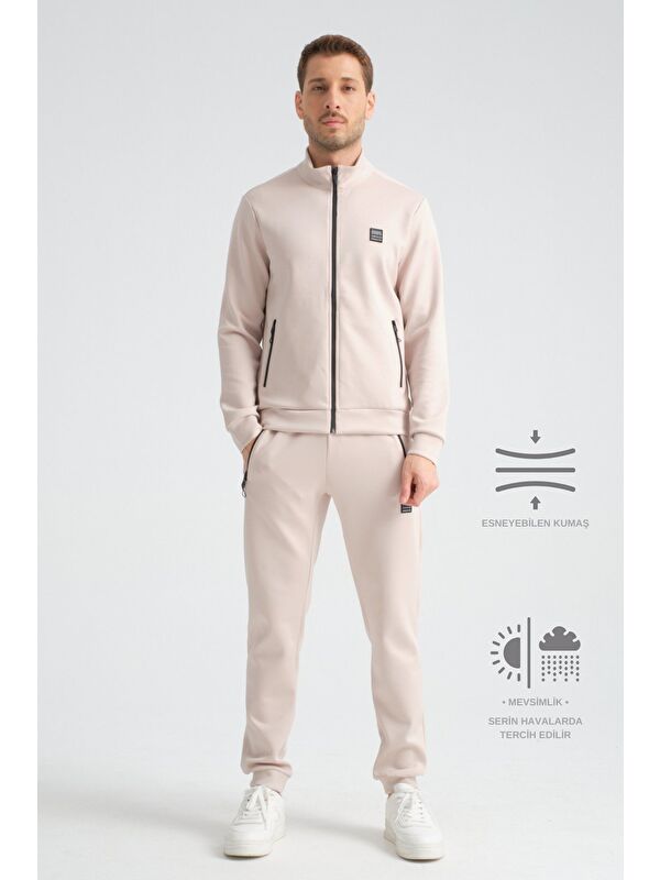 Shooter Sportswear Bej Scuba Mevsimlik Regular Fit Erkek Eşofman Takım